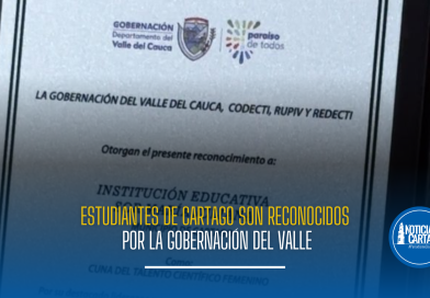 Estudiantes de Cartago son reconocidos por la Gobernación del Valle