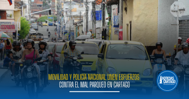 Movilidad y Policía Nacional unen esfuerzos contra el mal parqueo en Cartago