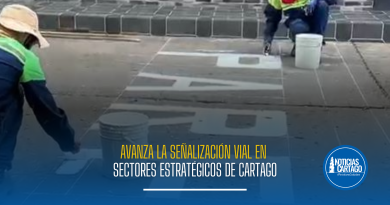 Avanza la señalización vial en sectores estratégicos de Cartago
