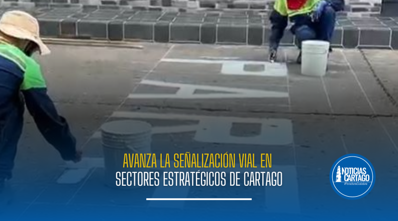 Avanza la señalización vial en sectores estratégicos de Cartago