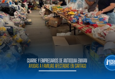 Guarne y empresarios de Antioquia envían ayudas a familias afectadas en Cartago