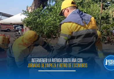 Intervienen la avenida Santa Ana con jornadas de limpieza y retiro de escombros