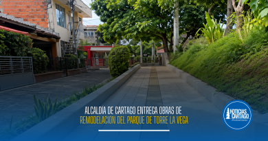 Alcaldía de Cartago entrega obras de remodelación del parque de Torre La Vega