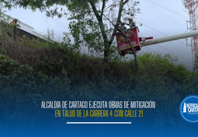 Alcaldía de Cartago ejecuta obras de mitigación en talud de la carrera 4 con calle 21