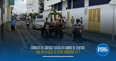 Tránsito de Cartago socializa cambio de sentido vial en la calle 13 entre carreras 5 y 7