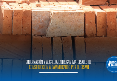 Gobernación y Alcaldía entregan materiales de construcción a damnificados por el sismo