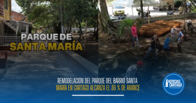 Remodelación del parque del barrio Santa María en Cartago alcanza el 36 % de avance