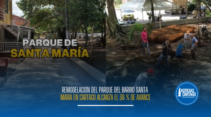 Remodelación del parque del barrio Santa María en Cartago alcanza el 36 % de avance