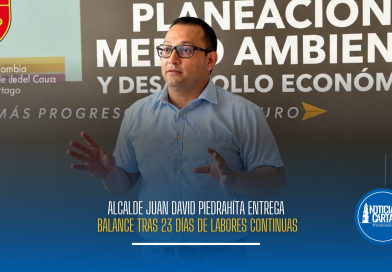 Alcalde Juan David Piedrahíta entrega balance tras 23 días de labores continuas
