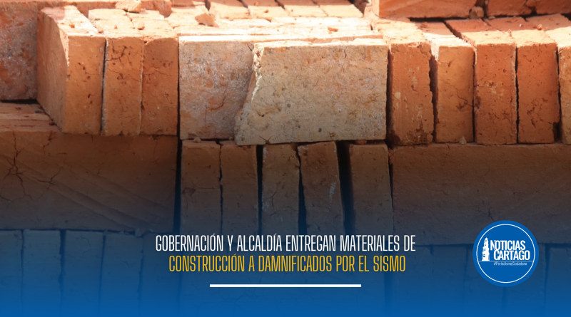 Gobernación y Alcaldía entregan materiales de construcción a damnificados por el sismo